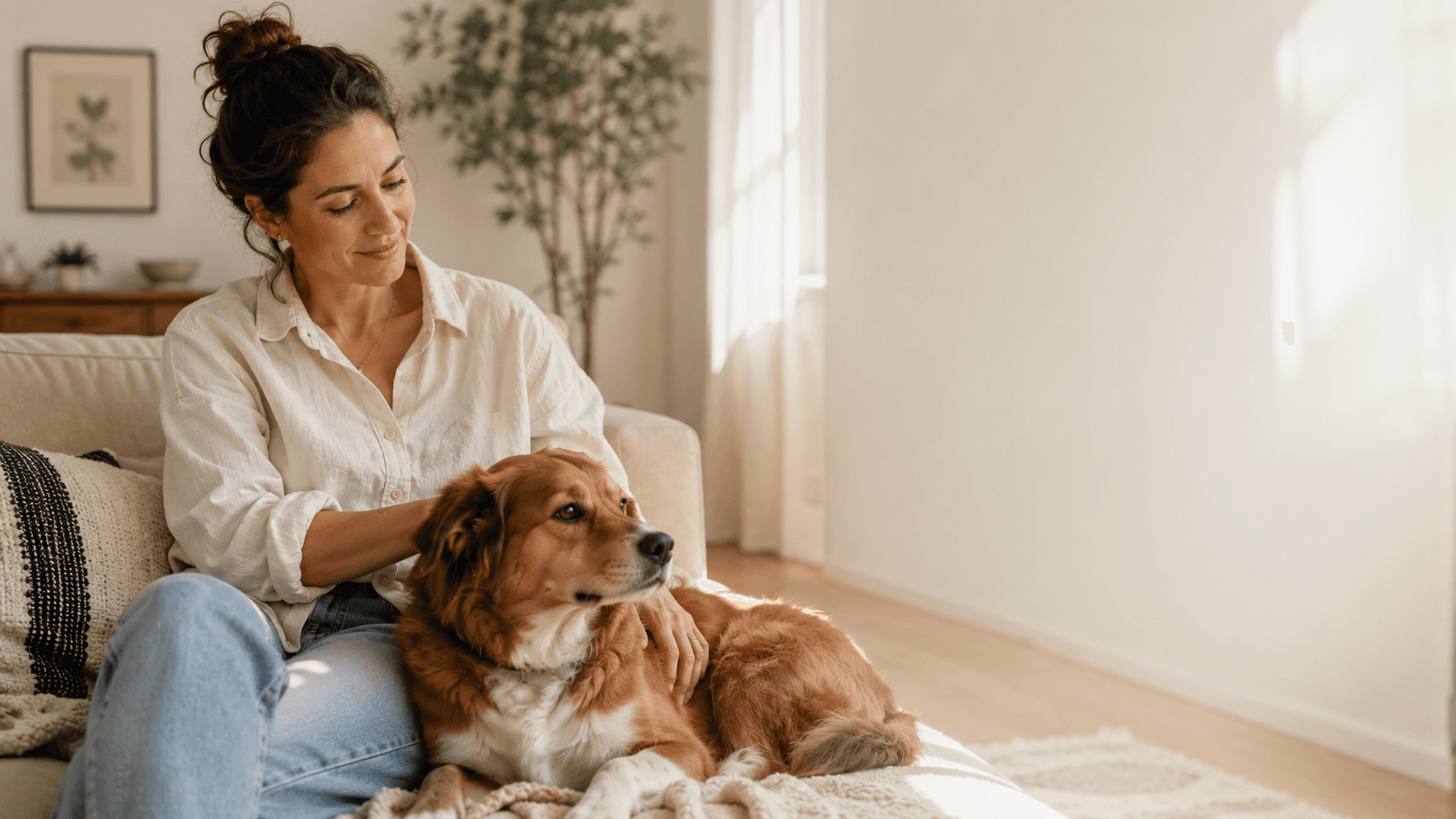 A dog at home